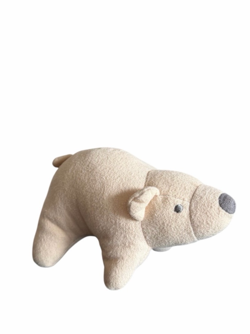 Polar Bear Baby Rattle Chime Plush Stuffed Toy Cream 5.5 Inch